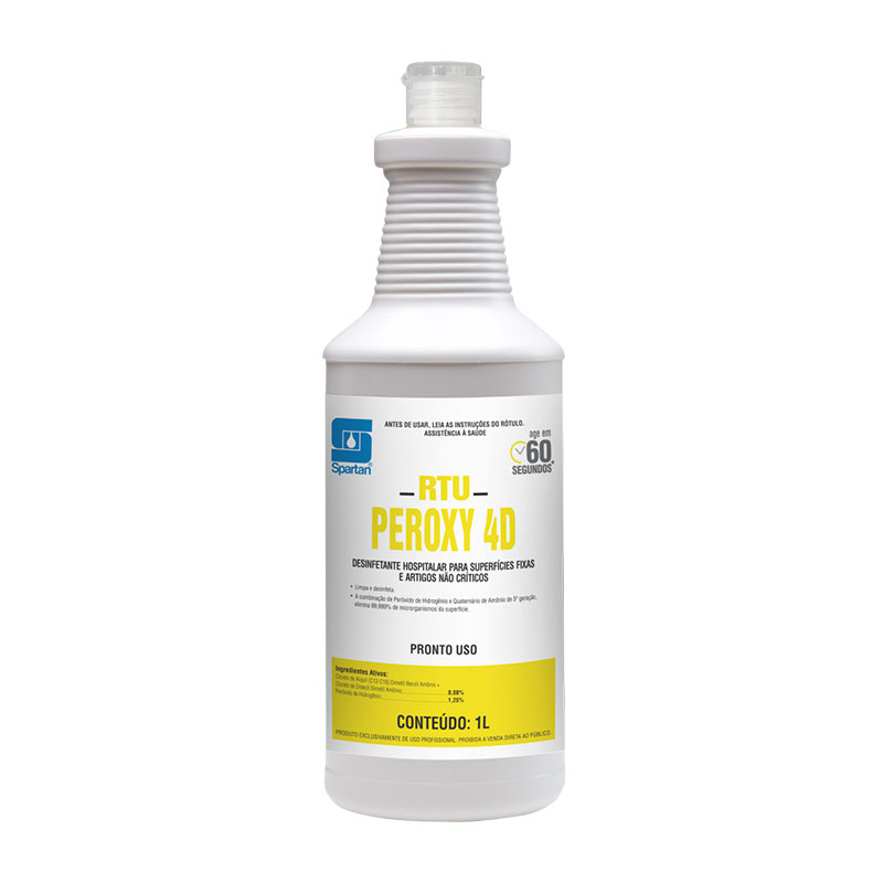 RTU Peroxy 4D - Desinfetante à base de Quaternário de Amônio de 5ª geração e Peróxido de Hidrogênio